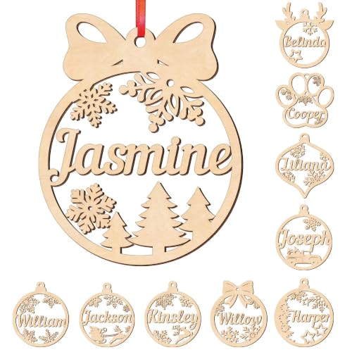 Personalized Name Christmas Ornament, Custom Wooden Name Ornament for Christmas Tree, Engraved Holiday Decoration, Personalized Christmas Tree Keepsake, Custom Family Ornament
