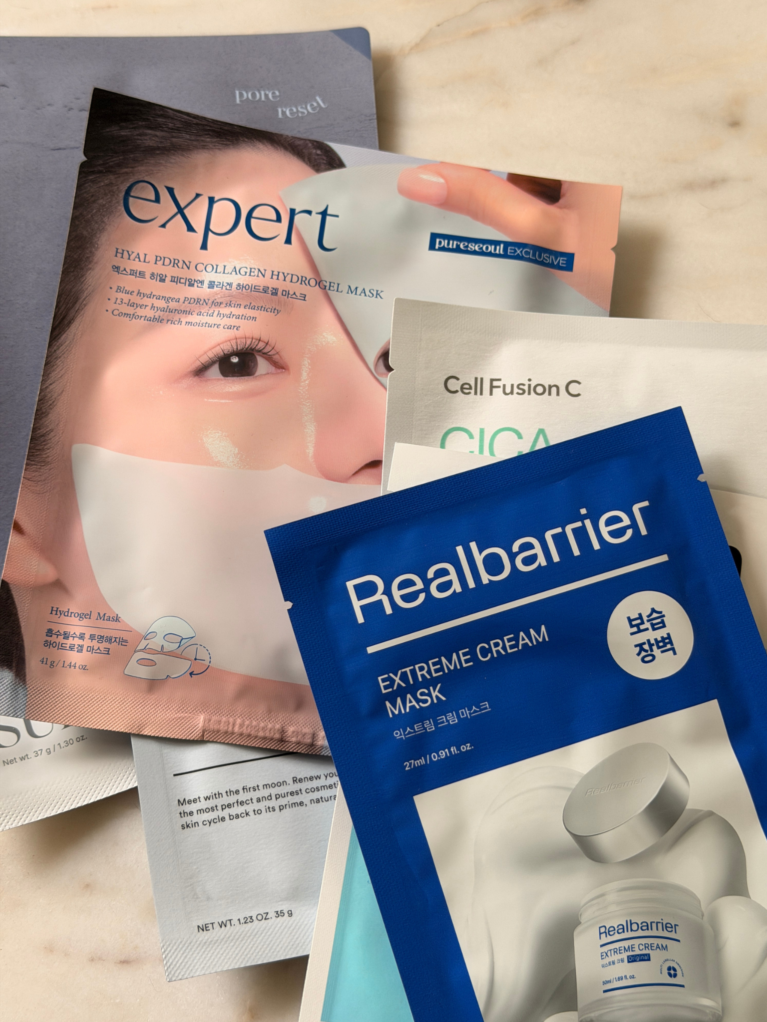 A selection of Korean face masks