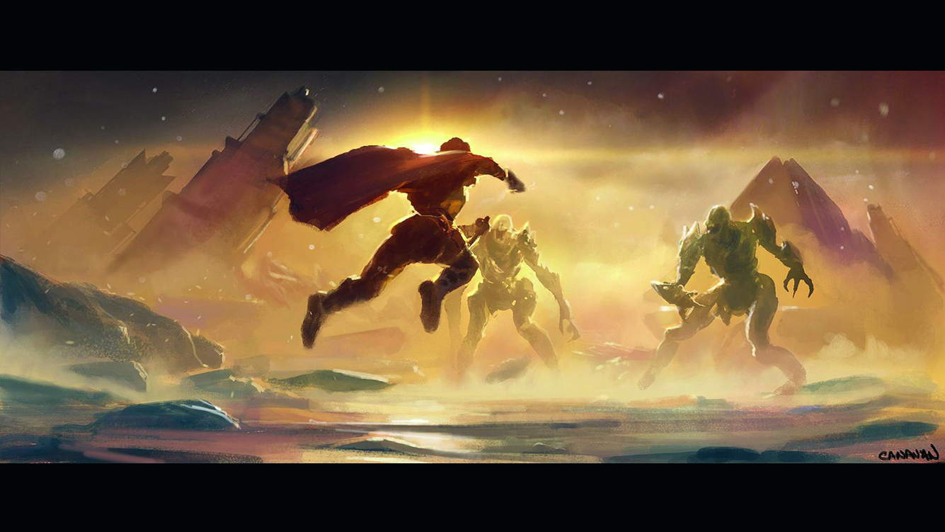An example of concept art showing a fantasy environment from a video game