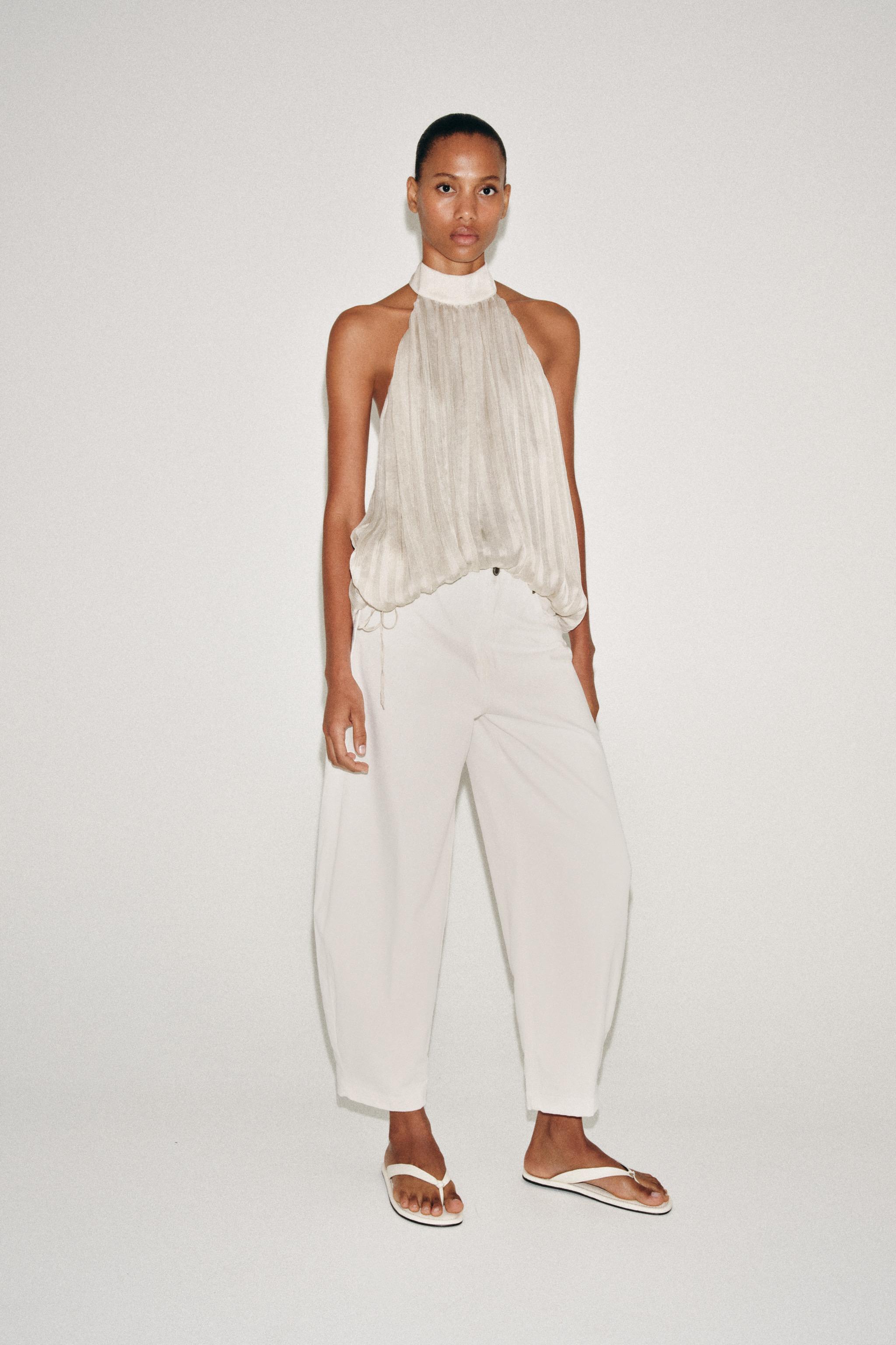 Zw Collection Pleated Halter Top