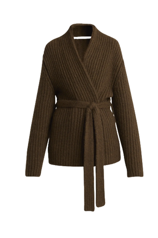 The Row Isotani Chunky Cashmere Wrap Cardigan