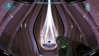 An image of a door design that looks like a vulva in the video game Metroid Prime 4