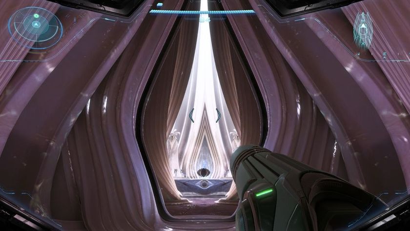 An image of a door design that looks like a vulva in the video game Metroid Prime 4