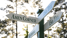 A sign with Amen Corner on it
