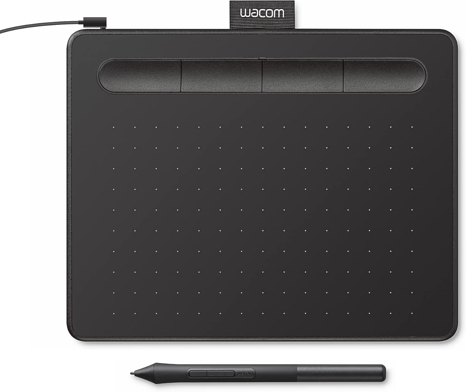 Wacom Intuos Small Graphics Drawing Tablet, Includes Training &amp;amp; Software; 4 Customizable Expresskeys Compatible With Chromebook Mac Android &amp;amp; Windows, Photo/video Editing, Design &amp;amp; Education,black