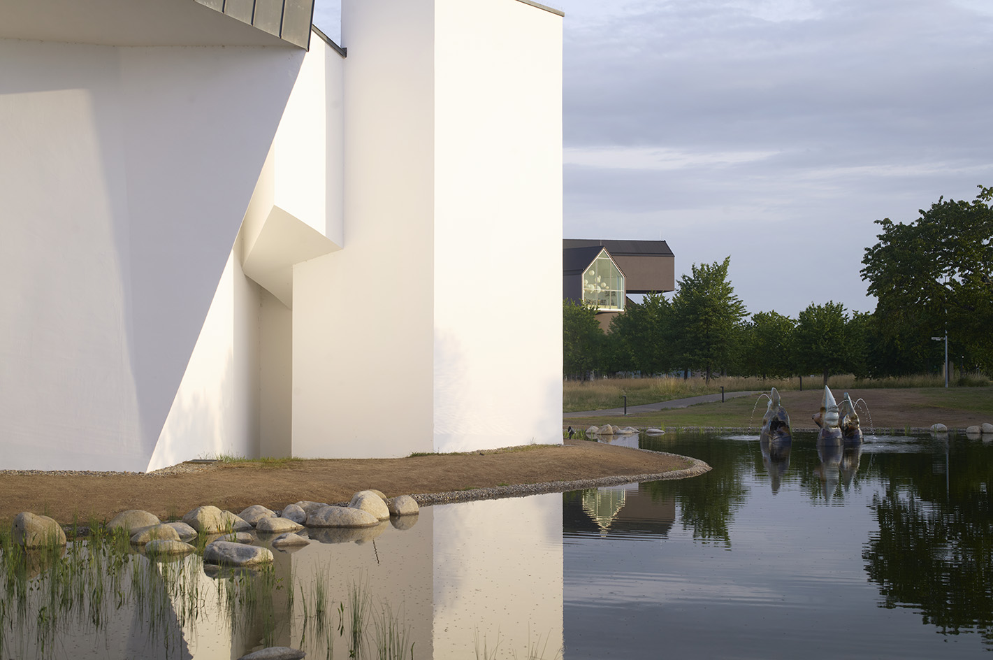 view of landscape design Water Garden by Bas Smets at the Vitra Campus