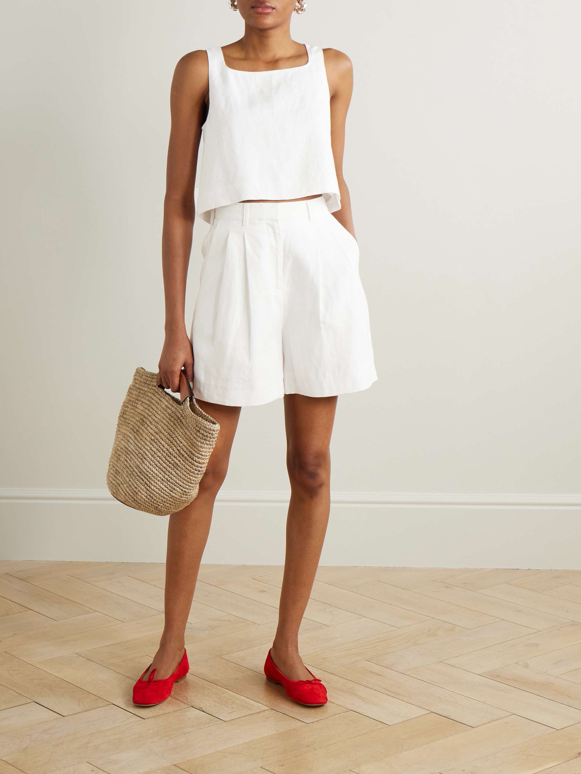 Marchello Pleated Linen Shorts