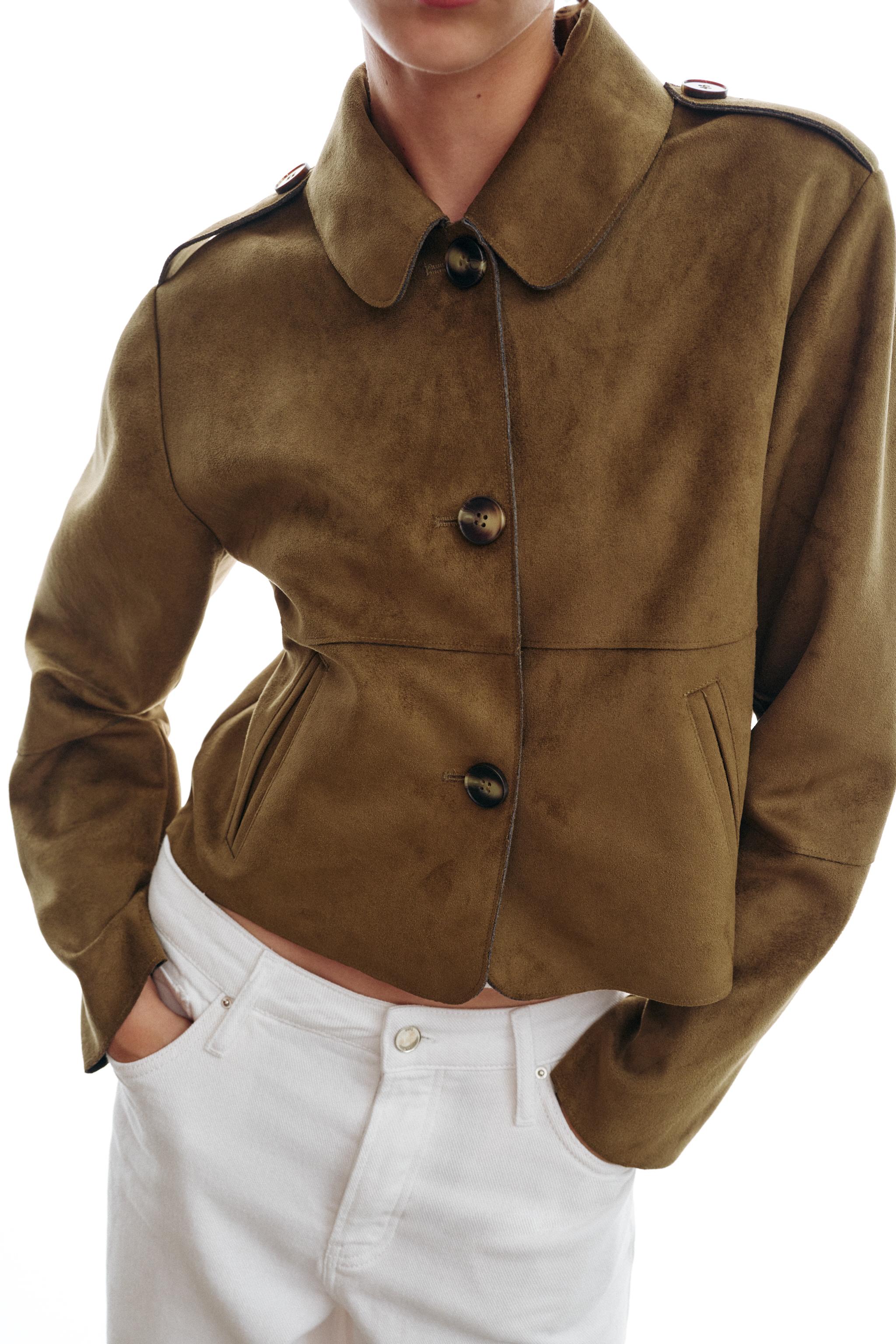 Short Faux Suede Jacket