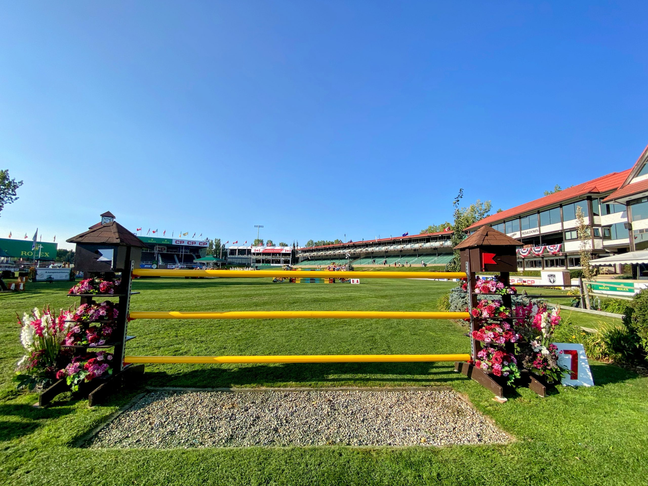 Showjumping fences: the dry ditch in the CP International grand prix at Spruce Meadows, Canada