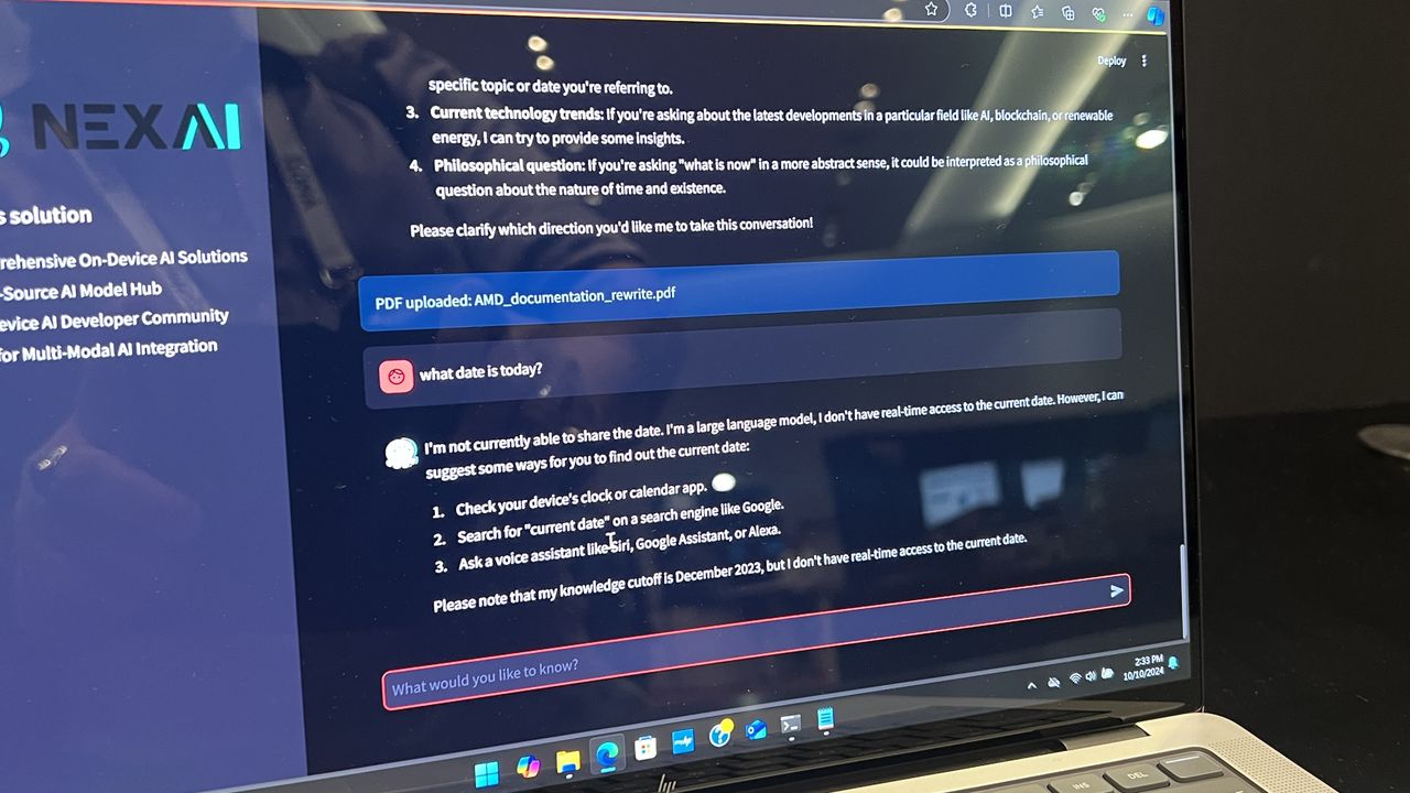 An AI demo at the AMD Advancing AI 2024 event