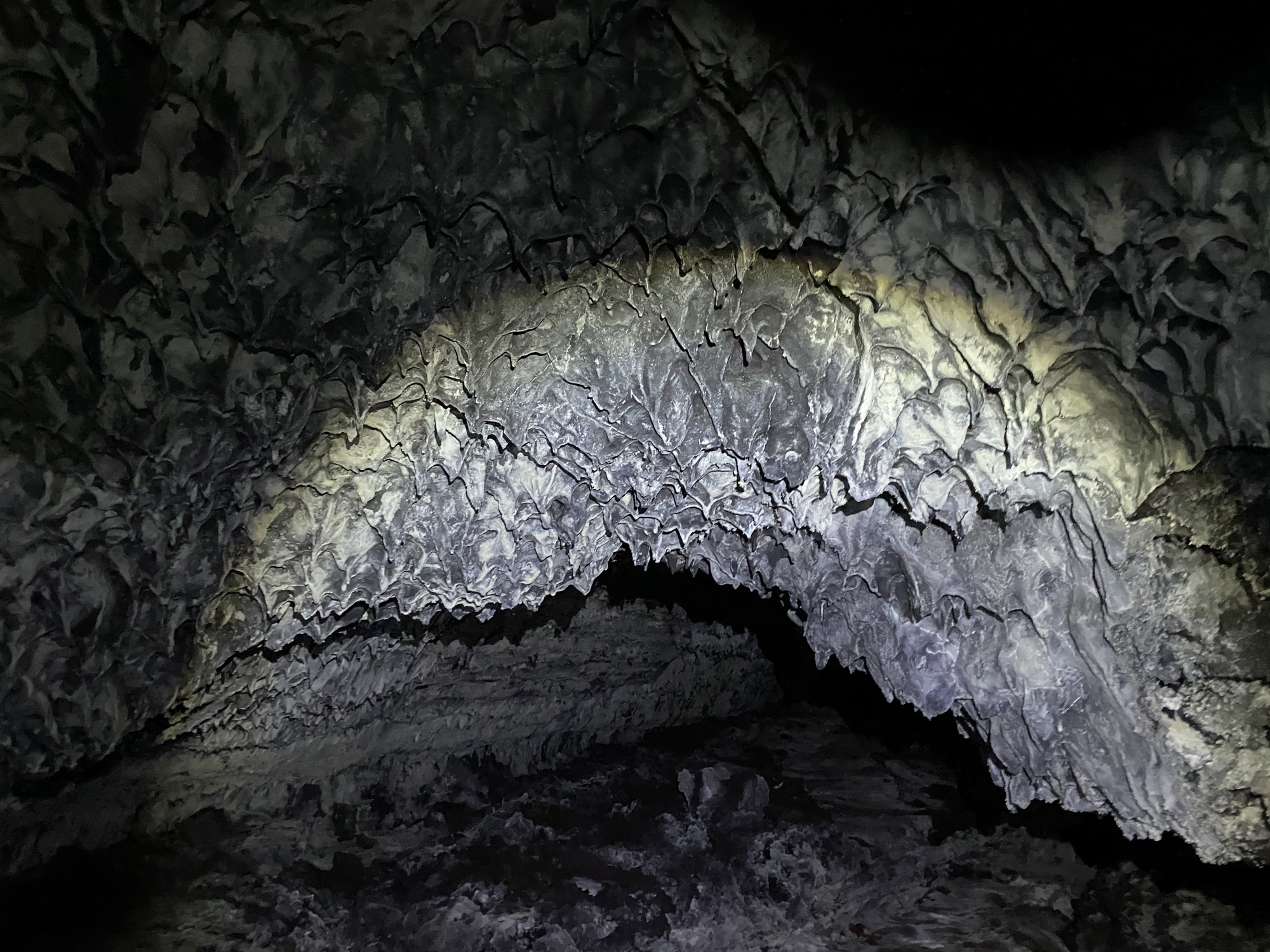 Inside of a lava tube near HI-SEAS, on the volcano Mauna Loa.