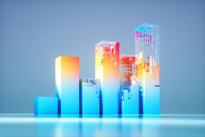 Investment trusts concept - abstract bar chart