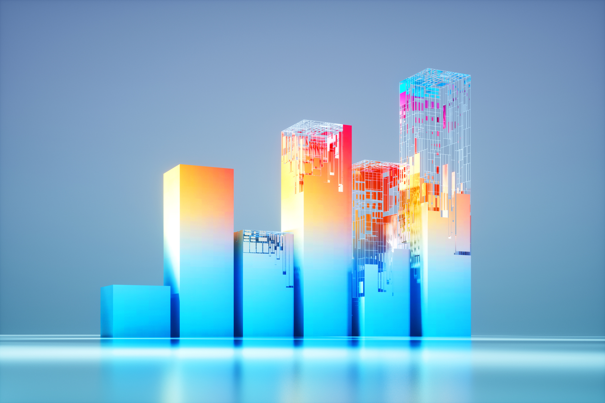 Investment trusts concept - abstract bar chart