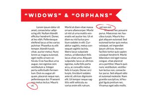 widows and orphans examples