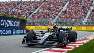 Lewis Hamilton of Great Britain driving the (44) Mercedes AMG Petronas F1 Team W14 during the F1 Grand Prix of Canada at Circuit Gilles Villeneuve on June 18, 2023 in Montreal, Quebec