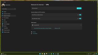 VPN settings in Windows 11