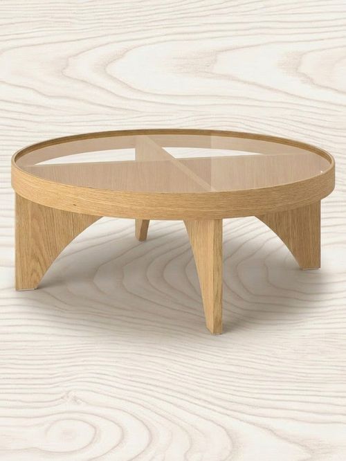 Stockholm 2025 Coffee Table - Oak Veneer Glass