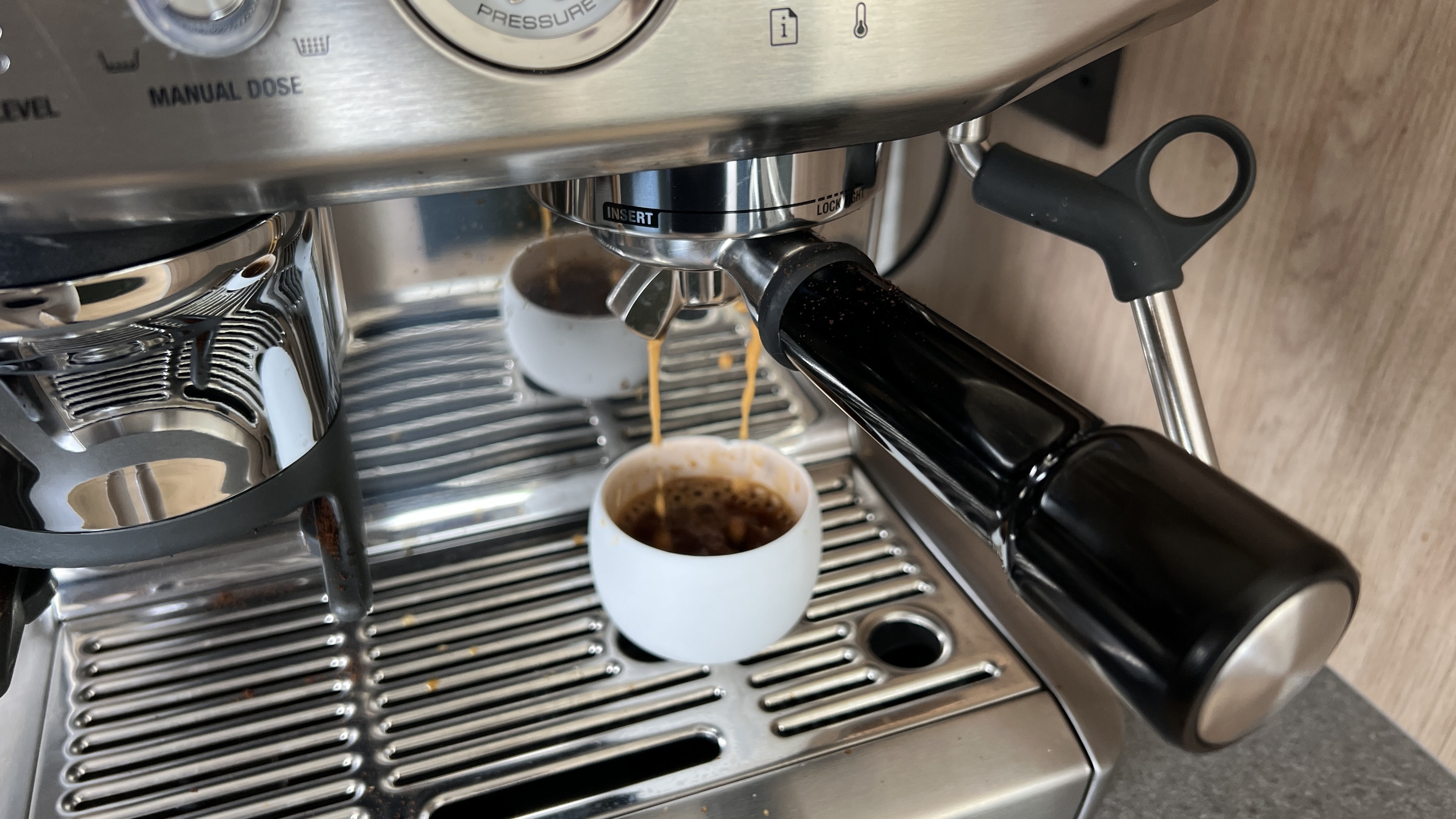 making espresso in espresso machine