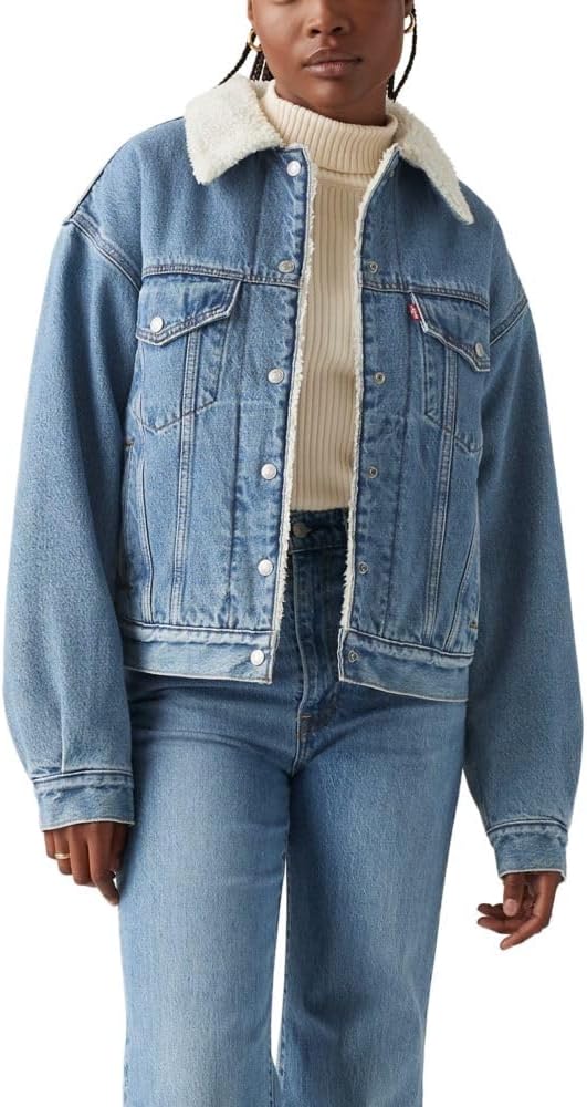 Levi&#039;s, Levi&#039;s Women&#039;s 90s Sherpa Trucker Jacket (standard and Plus), (new) Inner Adventurer, Medium