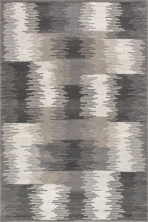 Memento Abstract Reversible Wool Rug | Charcoal