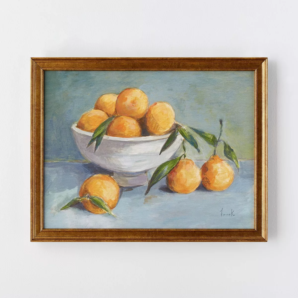 18u0026#34; X 14u0026#34; Citrus Harvest Framed Wall Canvas Antique Gold - Thresholdu0026#8482; Designed With Studio Mcgee