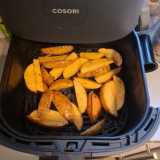Uncooked chips in Cosori Air Fryer