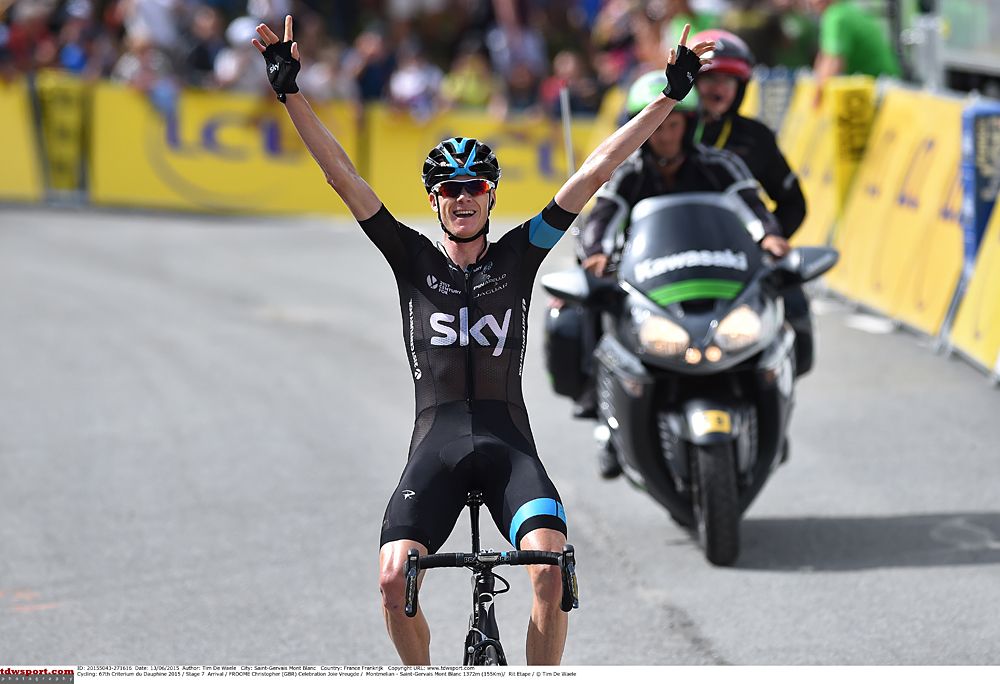 Team Sky's Chris Froome takes the stage 7 win at the Criterium du Dauphine