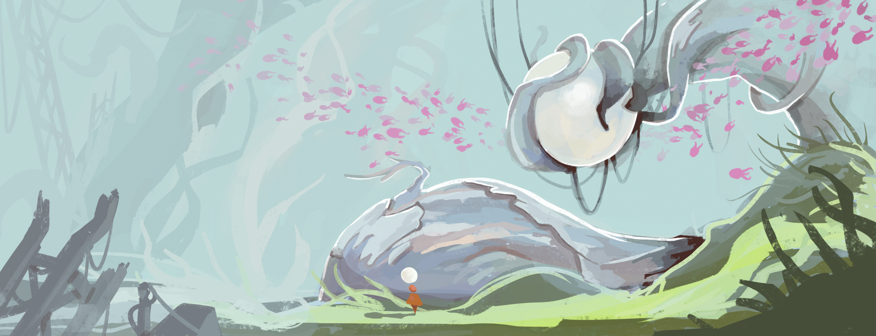 Concept art for indie game MIO: Memories in Orbit