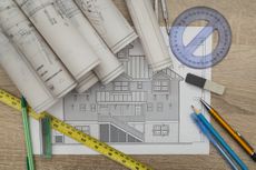 Cost of an extension: Architectural plans by Shutterstock