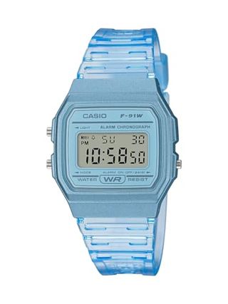 Digitale Sportuhr der Casio F91w-Serie mit klassischem Harzarmband