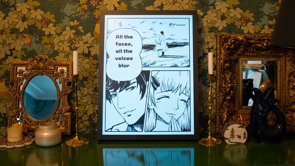 MorningBlues T2 art frame showing scene lyrics function