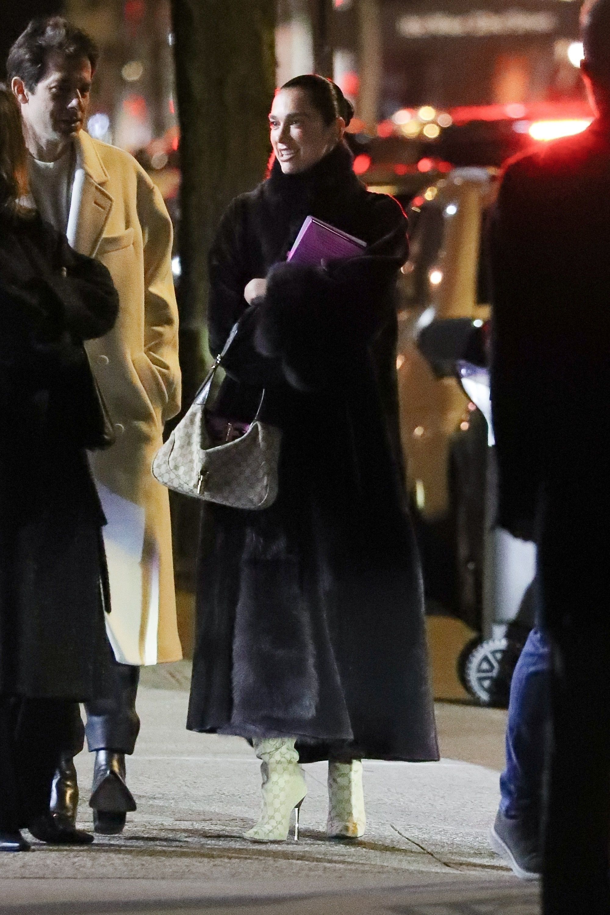 Dua Lipa winter coat outfit