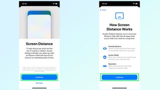 how to set up screen distance in ios 17