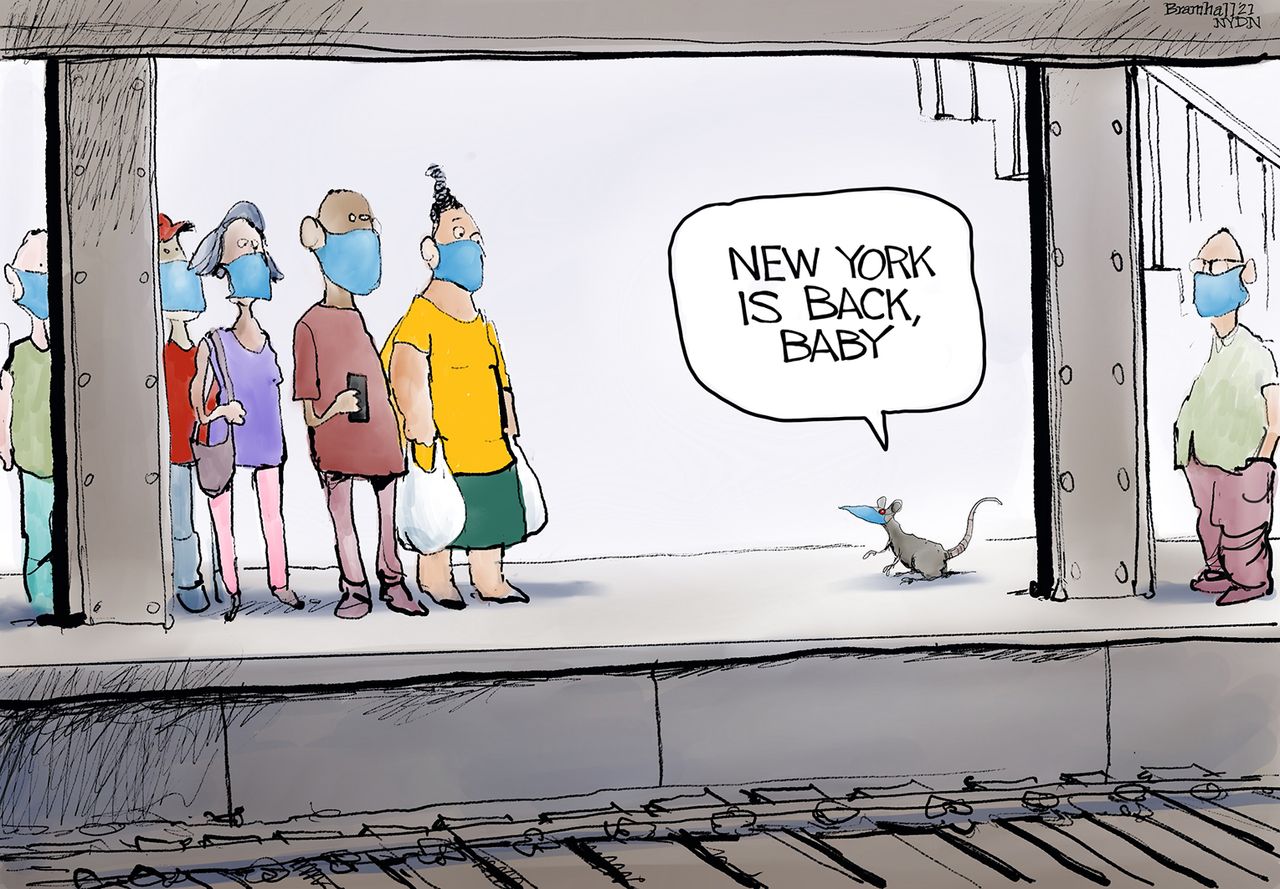 Editorial Cartoon U.S. new york city subway