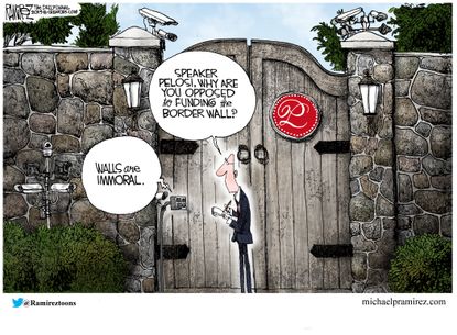 Political cartoon U.S. Nancy Pelosi Trump wall&nbsp;