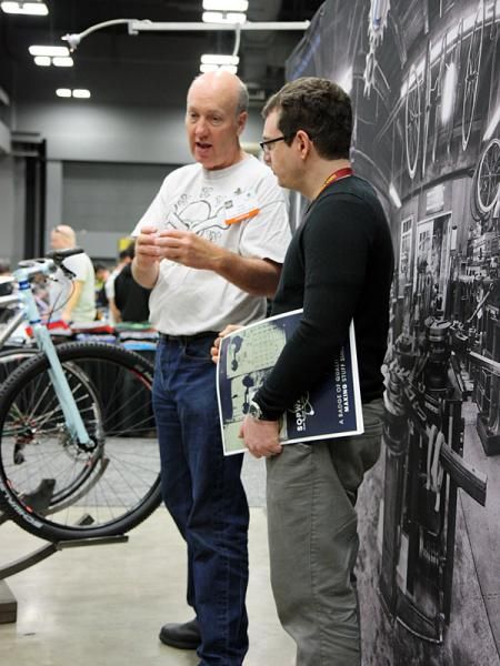 Two major players in the handbuilt bicycle world: Engin Cycles builder Drew Guldalian and Paragon Machine Works owner - and SOPWAMTOS co-founder - Mark Norstad.