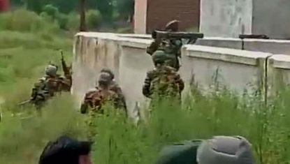 Army troops participate in a gunfight in India.