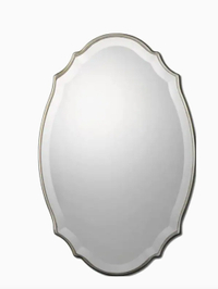 allen + roth 30-in L x 20-in W Oval Silver Beveled Wall Mirror