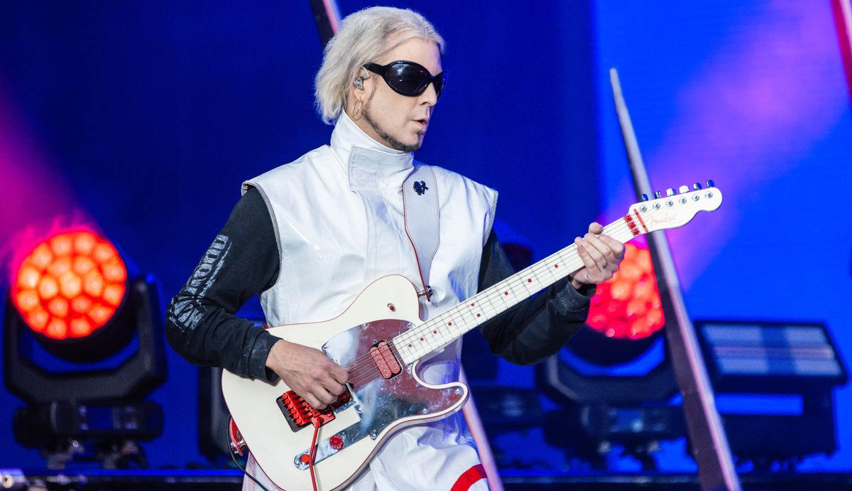 John 5 performs onstage with Mötley Crüe at Marvel Stadium in Melbourne, Australia on November 14, 2023