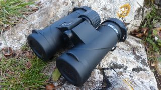 Opticron Explorer WA ED-R + 8x32 binoculars on rock