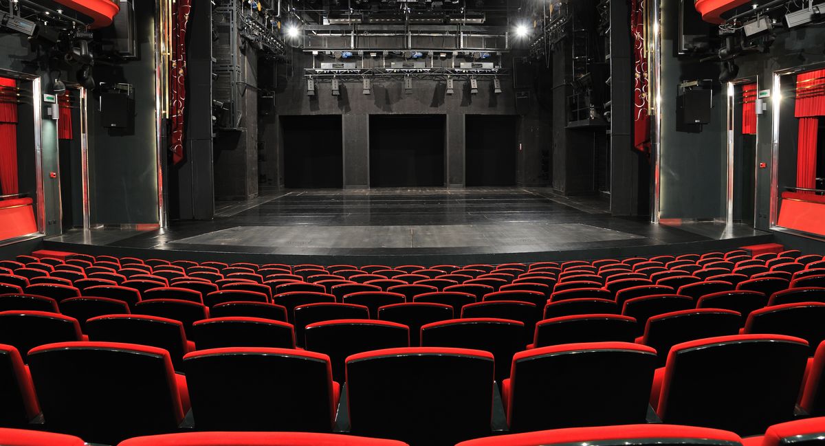 An empty concert hall stage view