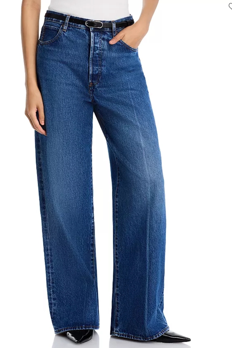 Frame, The Collegiate High Rise Wide Leg Jeans in Galactic