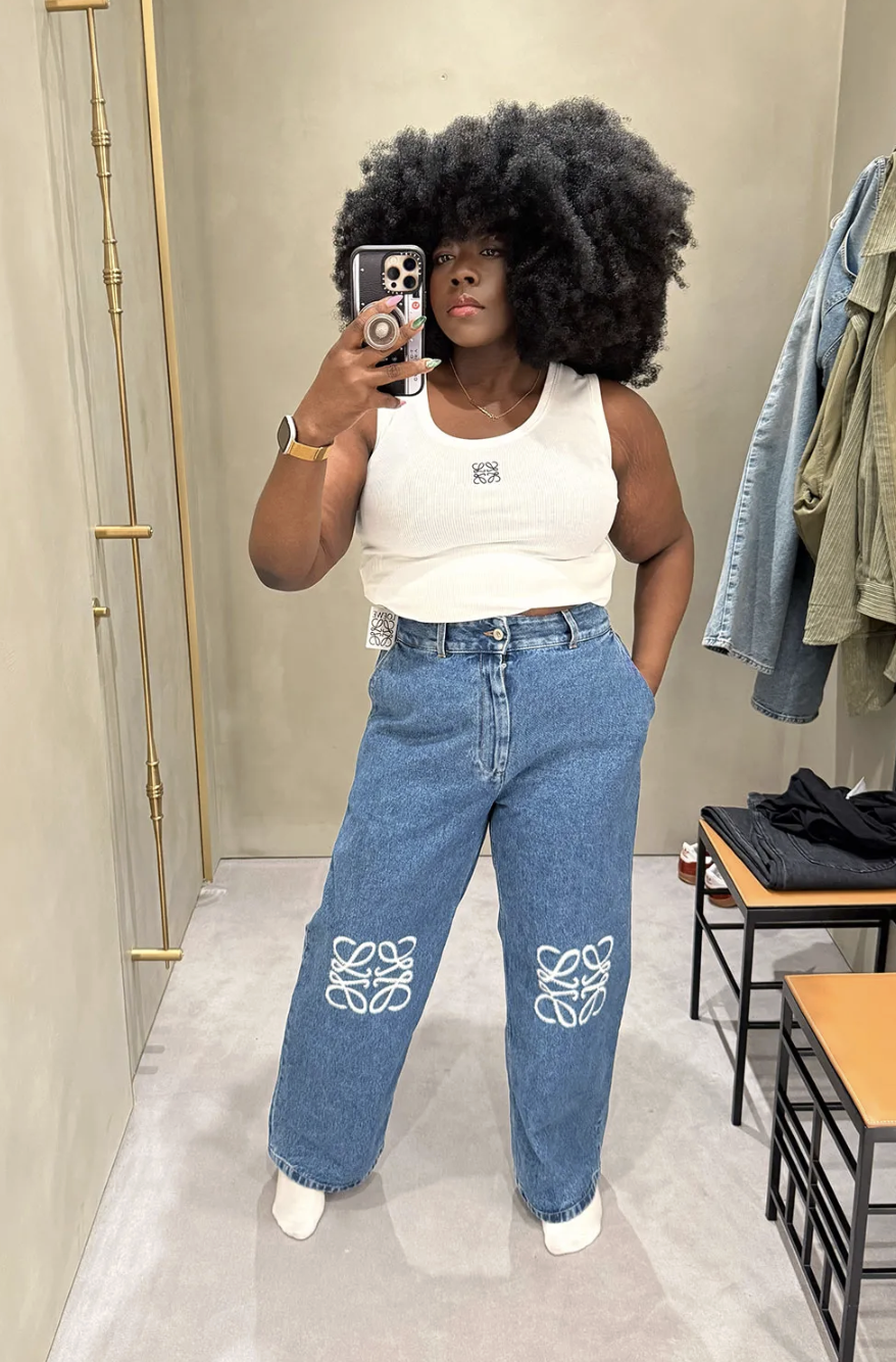 LOEWE, Anagram Baggy Appliqu&amp;eacute;d High-Rise Wide-Leg Jeans