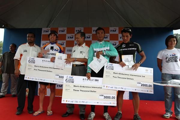 The Langkawi International Mountain Bike Challenge podium in 2010