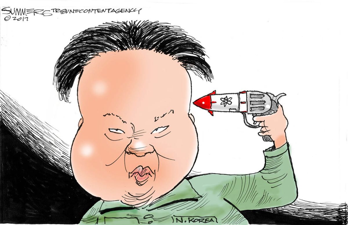 Political cartoon U.S. Kim Jong-un North Korea nuclear missiles | The Week