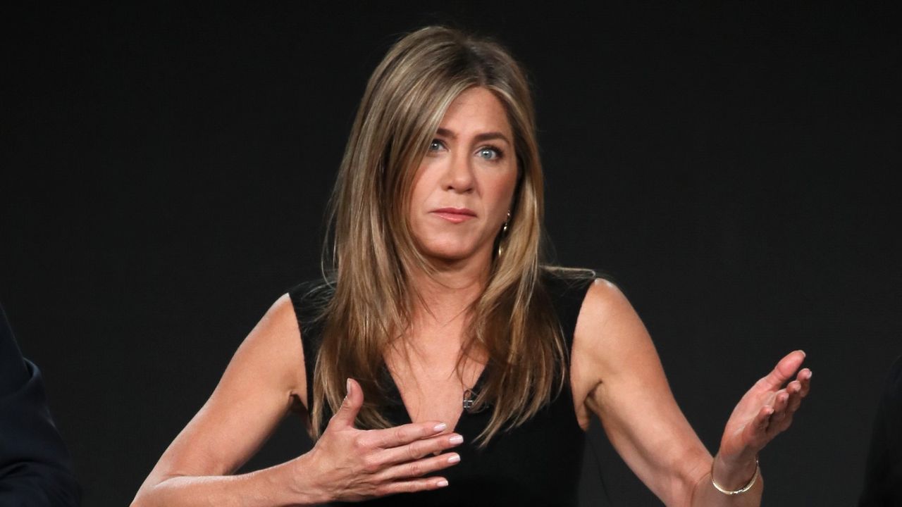  Jennifer Aniston relationship deal-breaker, Jennifer Aniston of &quot;The Morning Show&quot; speaks onstage during the Apple TV+ segment of the 2020 Winter TCA Tour at The Langham Huntington, Pasadena on January 19, 2020 in Pasadena, California