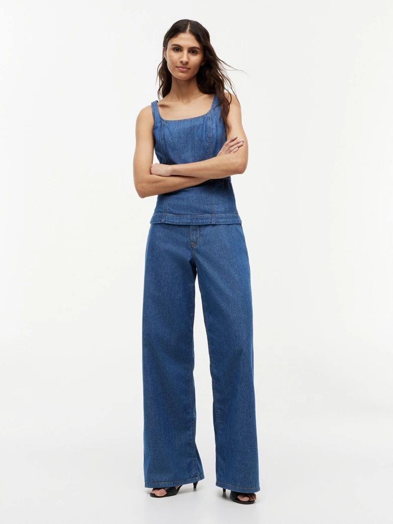 70s High Rise Wide Leg Jeans