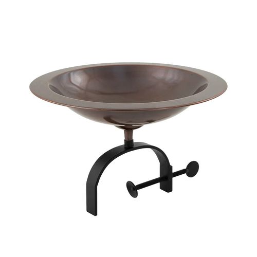 Rustic Bird Bath With Over Rail Bracket 