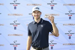 Ben Campbell holds his PGA Tour card