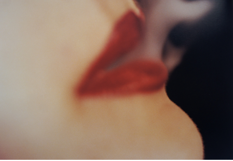 David Lynch photograph from Pace LA exhibition, of smoke coming from woman's red lips